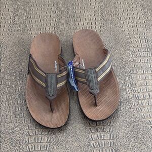 Aerosoft Original Comfort Men’s Flip Flops Sandals Brown Size 11 NWT